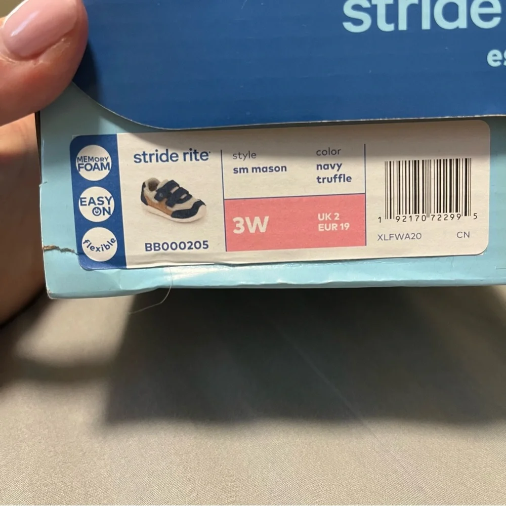 Stride Rite Toddler Sneakers in Navy, Tan, and Cream